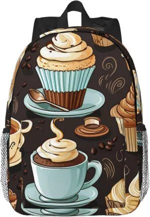 Laptop Backpack Lightweight Backpack for Men Women Daypack Coffee and Sweets Laptop Bag Casual Backpack for Travel