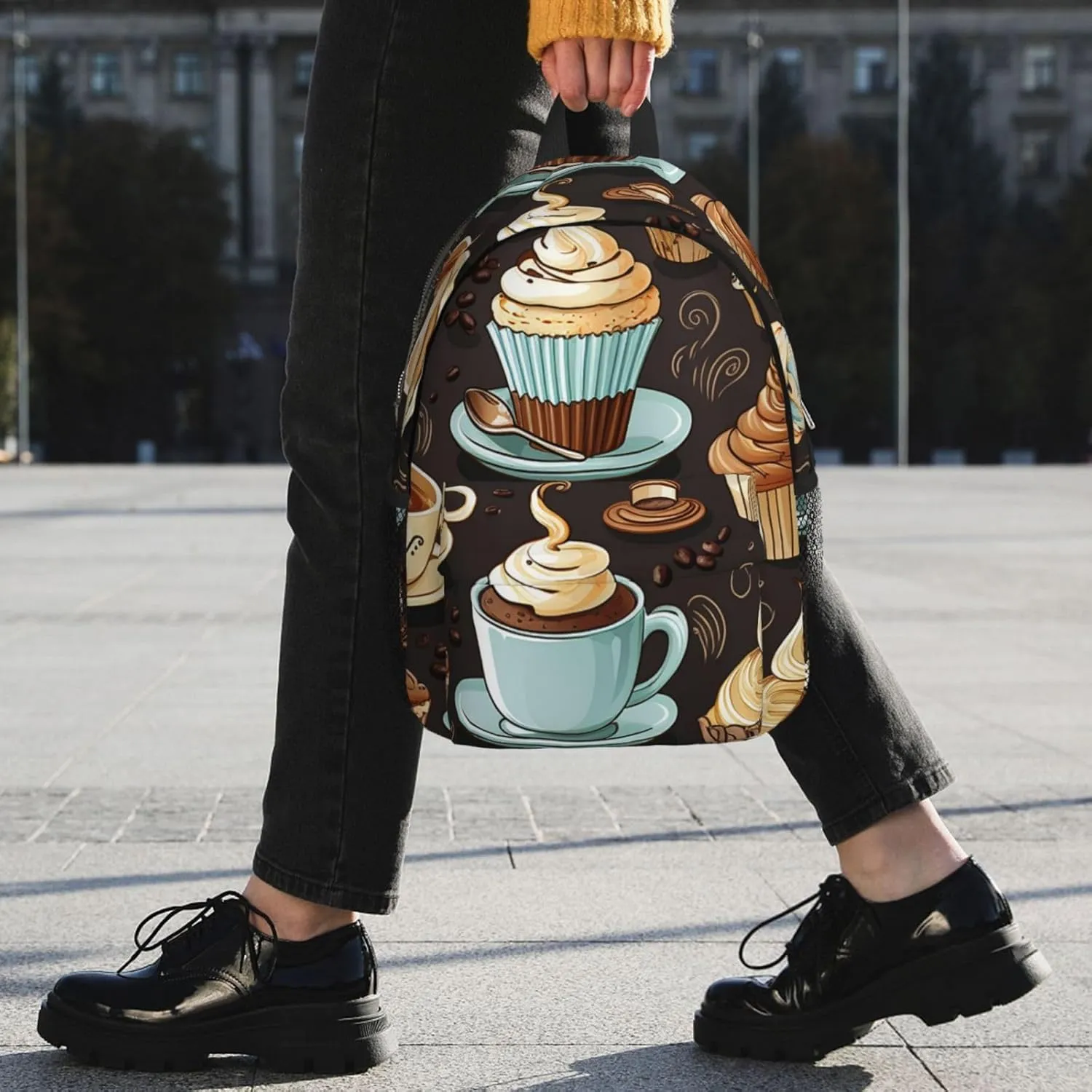 Laptop Backpack Lightweight Backpack for Men Women Daypack Coffee and Sweets Laptop Bag Casual Backpack for Travel
