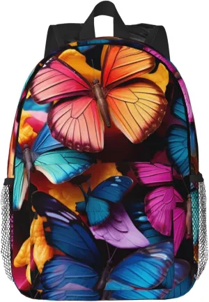 Laptop Backpack Lightweight Backpack for Men Women Daypack Colorful Butterflies Laptop Bag Casual Backpack for Travel