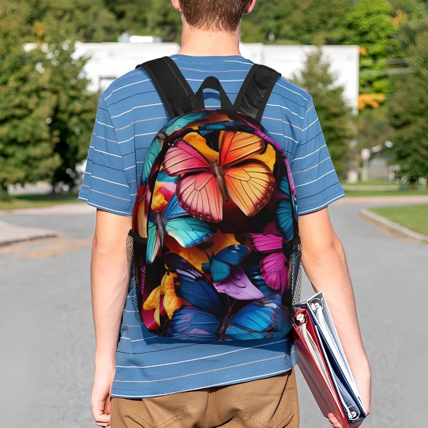 Laptop Backpack Lightweight Backpack for Men Women Daypack Colorful Butterflies Laptop Bag Casual Backpack for Travel