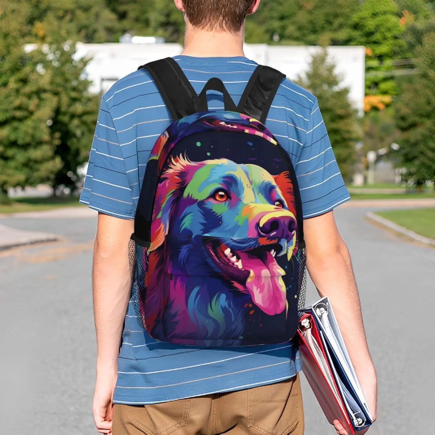 Laptop Backpack Lightweight Backpack for Men Women Daypack Colorful dog Laptop Bag Casual Backpack for Travel