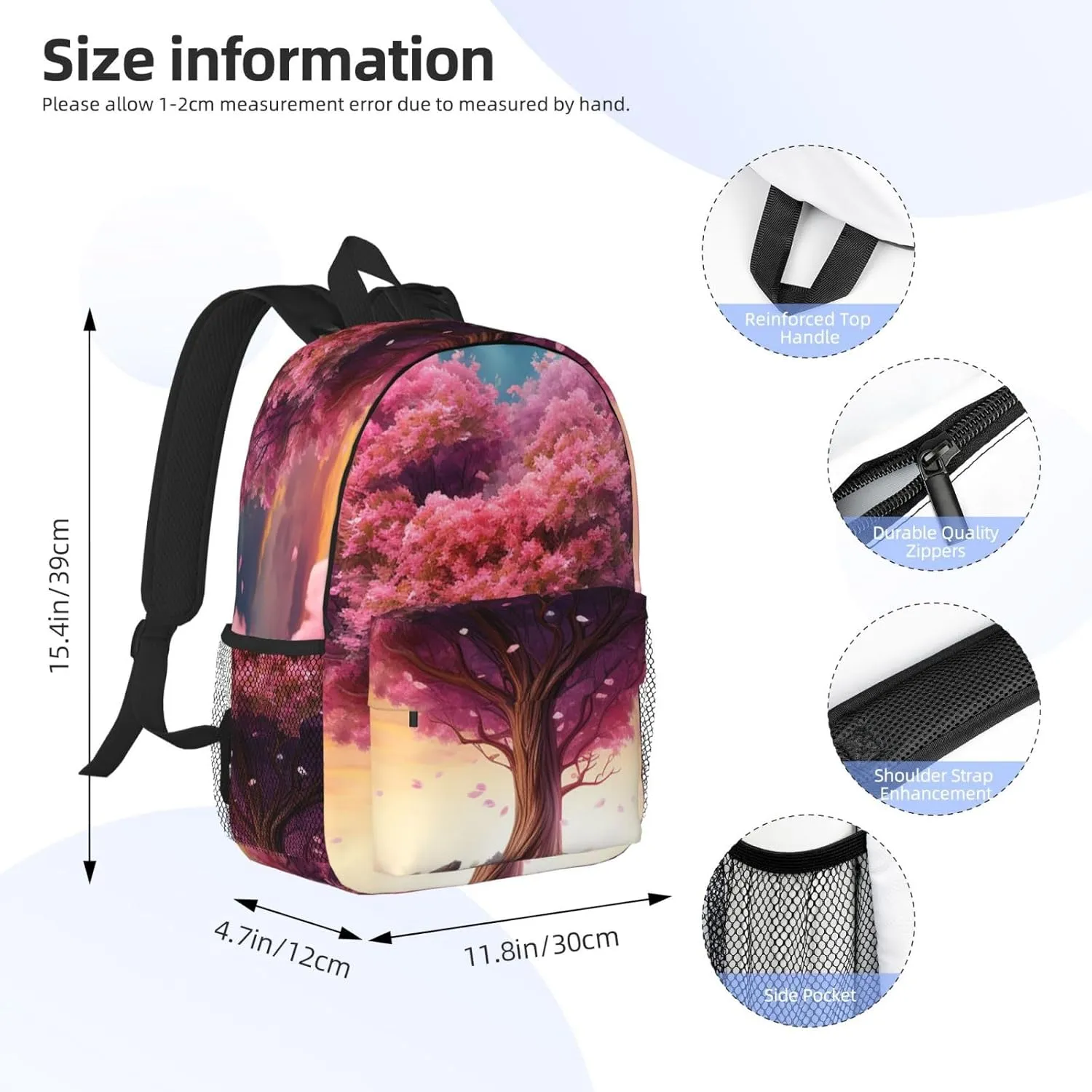 Laptop Backpack Lightweight Backpack for Men Women Daypack Colorful Heart Tree Laptop Bag Casual Backpack for Travel