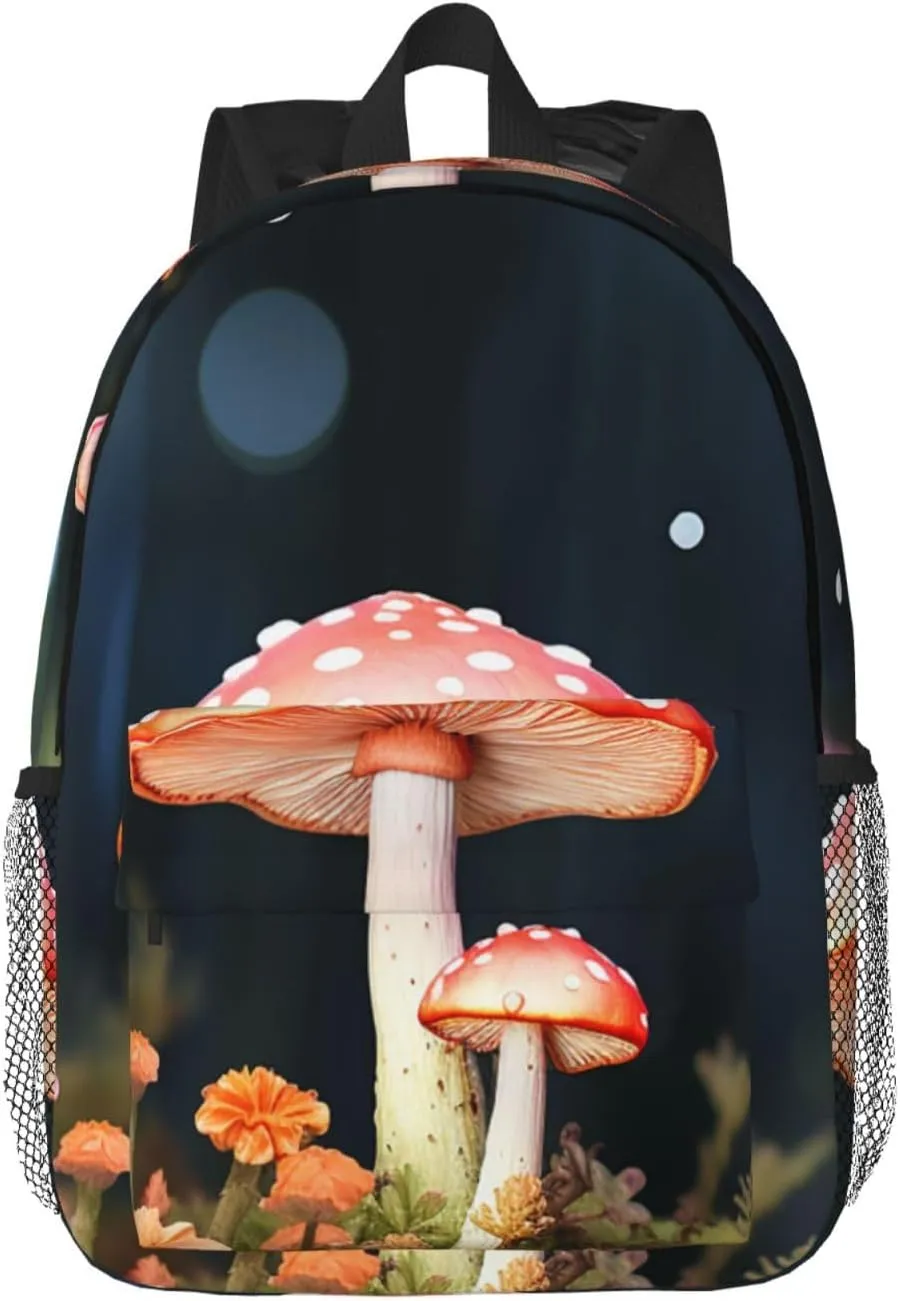Laptop Backpack Lightweight Backpack for Men Women Daypack Colorful mushrooms Laptop Bag Casual Backpack for Travel