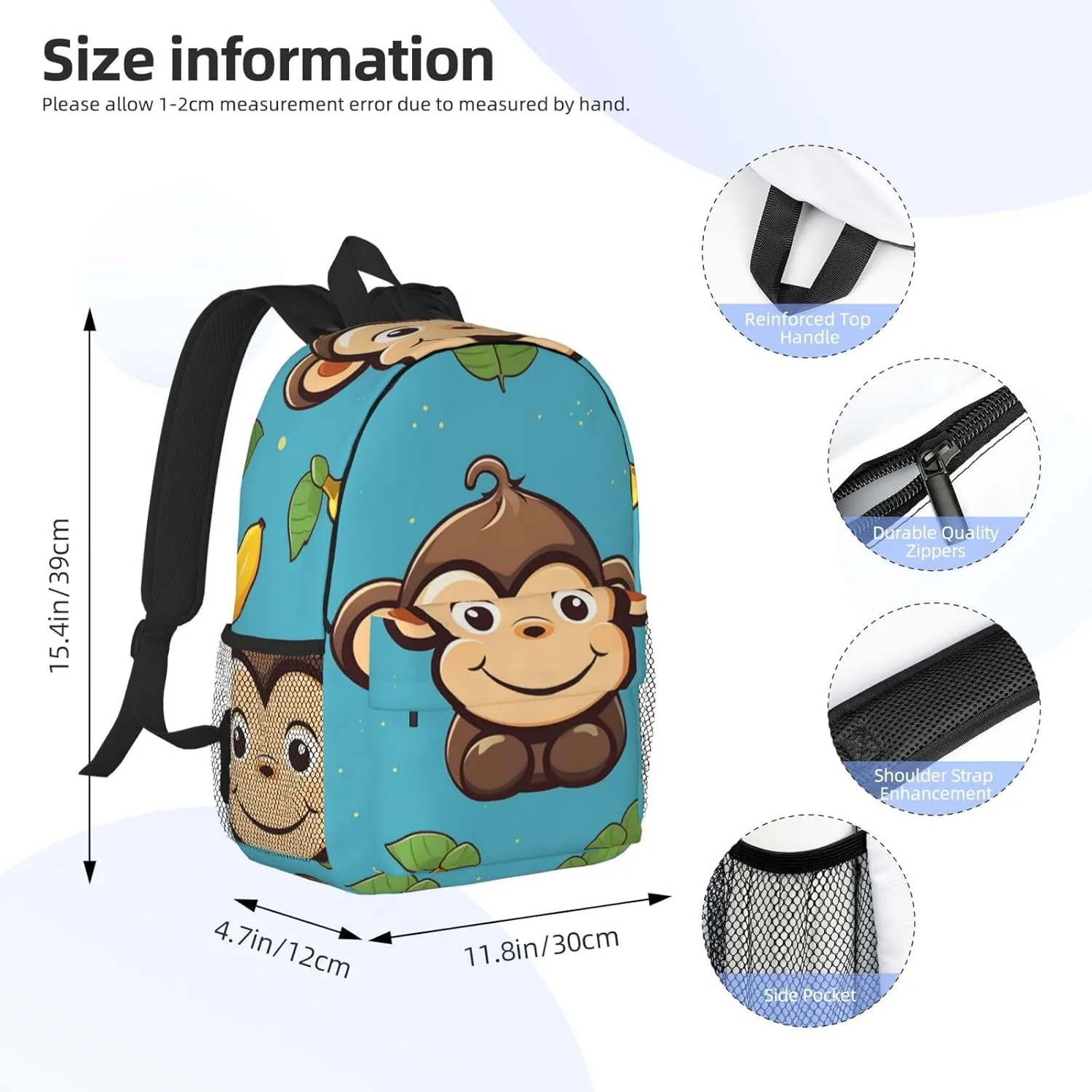 Laptop Backpack Lightweight Backpack for Men Women Daypack Monkey and banana pattern Laptop Bag Casual Backpack for Travel