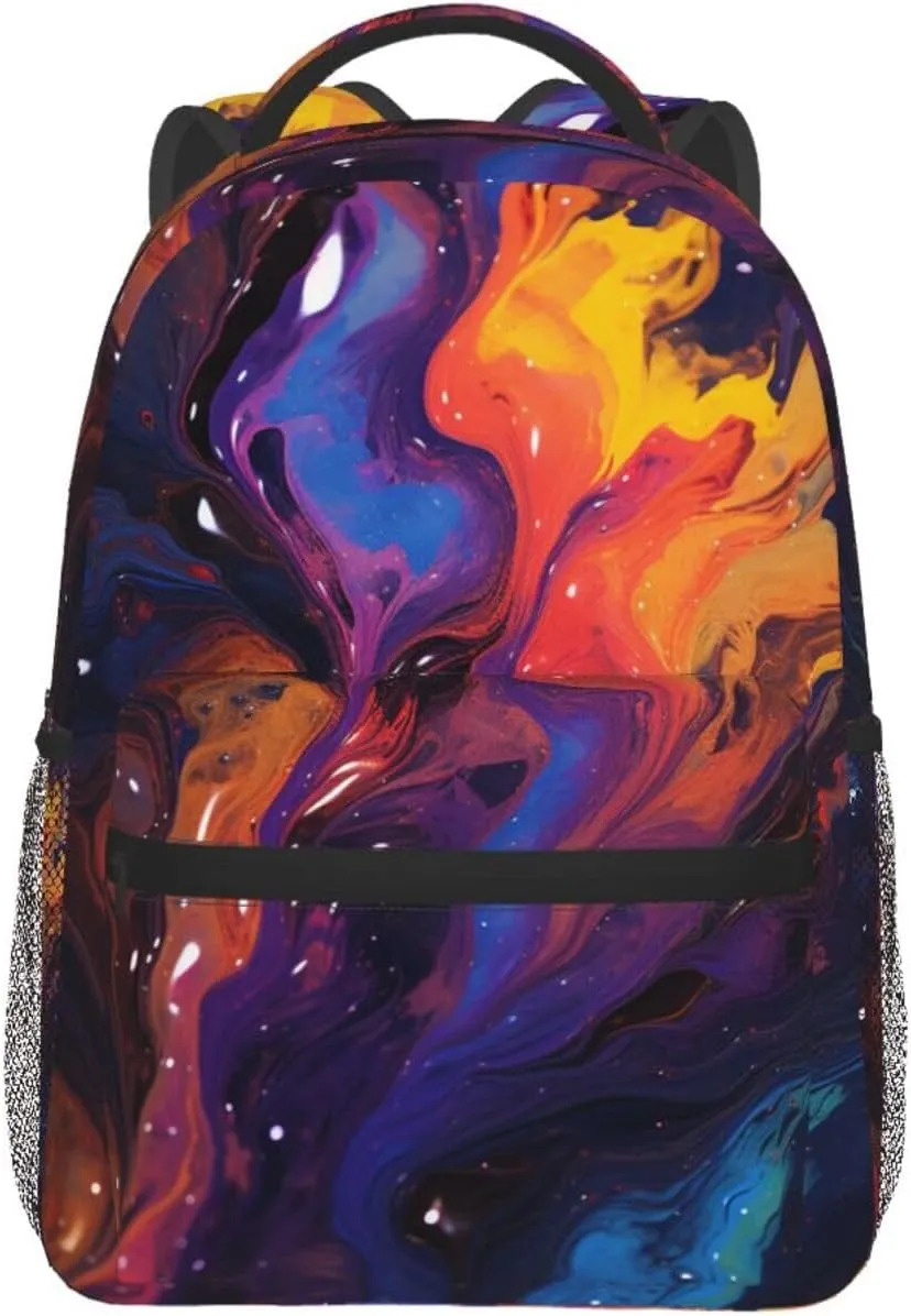 Laptop Backpack Lightweight Daypack for Men Women An eagle flies over Backpack Laptop Bag for Travel Hiking, Abstract Texture Fluid, One Size