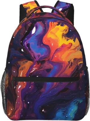 Laptop Backpack Lightweight Daypack for Men Women An eagle flies over Backpack Laptop Bag for Travel Hiking, Abstract Texture Fluid, One Size