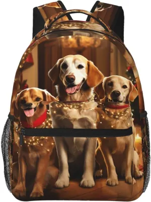 Laptop Backpack Lightweight Daypack for Men Women Colorful bicycle Backpack Laptop Bag for Travel Hiking, Christmas Dog Party, One Size