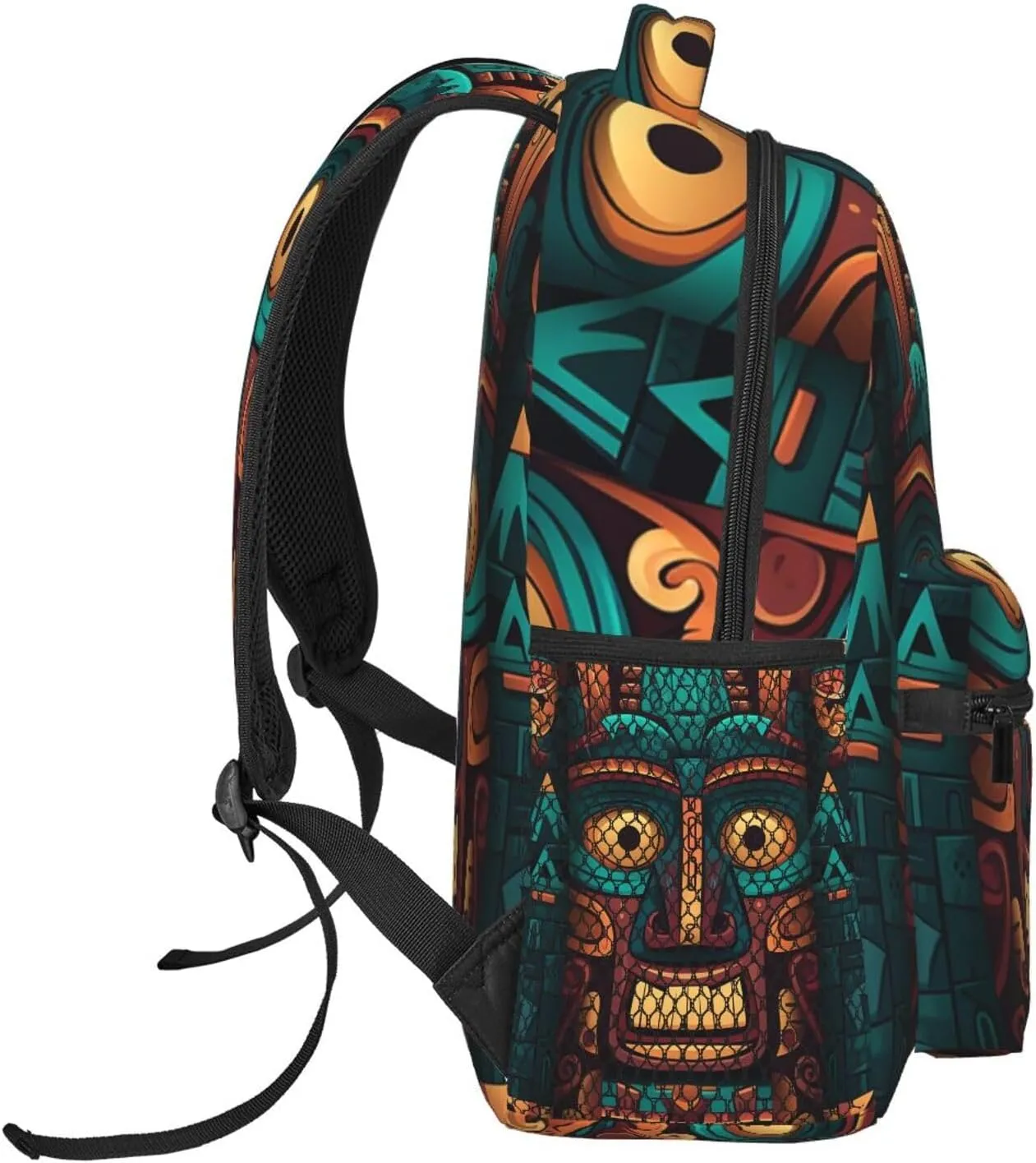 Laptop Backpack Lightweight Daypack for Men Women Tribal mask pattern Backpack Laptop Bag for Travel Hiking, Tribal Mask Pattern, One Size