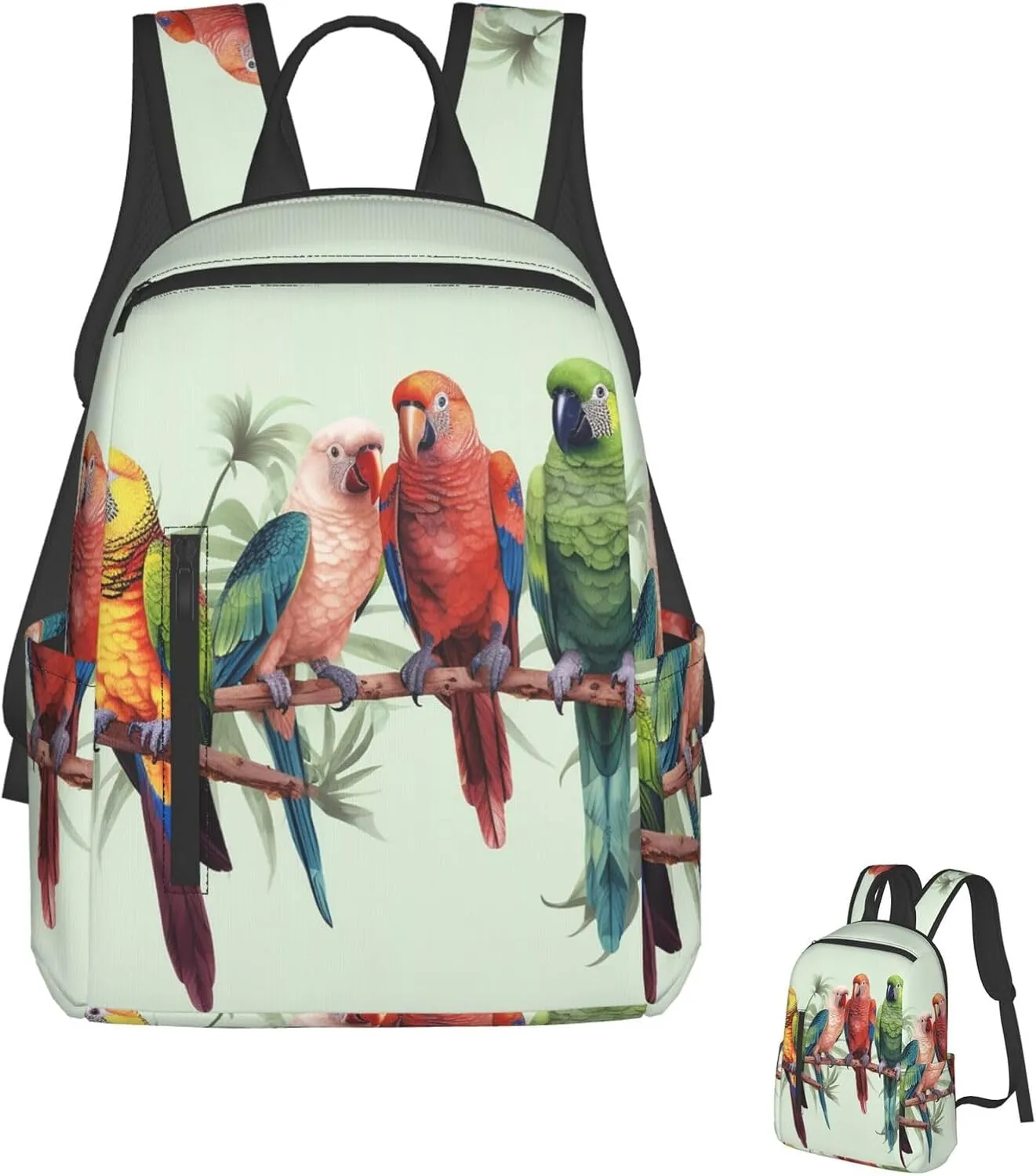 Laptop Backpack Lightweight Travel Backpack Colorful Parrots On Tree Computer Bag Hiking Daypack for Men Women