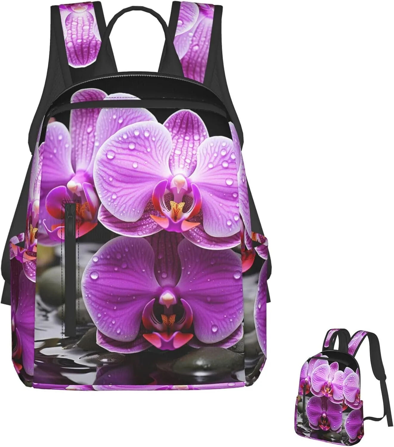 Laptop Backpack Lightweight Travel Backpack Purple Orchid Computer Bag Hiking Daypack for Men Women