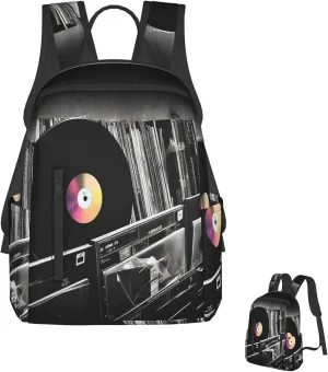 Laptop Backpack Lightweight Travel Backpack Vinyl Records Computer Bag Hiking Daypack for Men Women