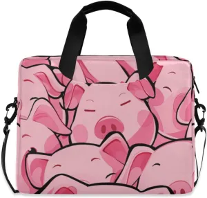 Laptop Bag Fits Up to 16 Inch Computer Chubby Pigs Laptop Briefcases for Men Women