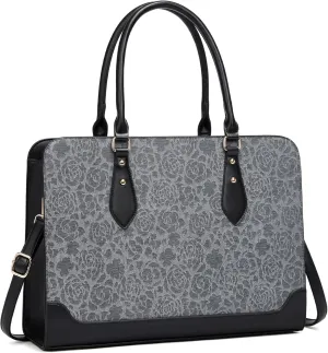 Laptop Bag for Women 15.6 Inch Work Tote Bag for Women,Leather Computer Bags Waterproof Tote Professional Briefcase,Large Capacity Business Office Bag for Work