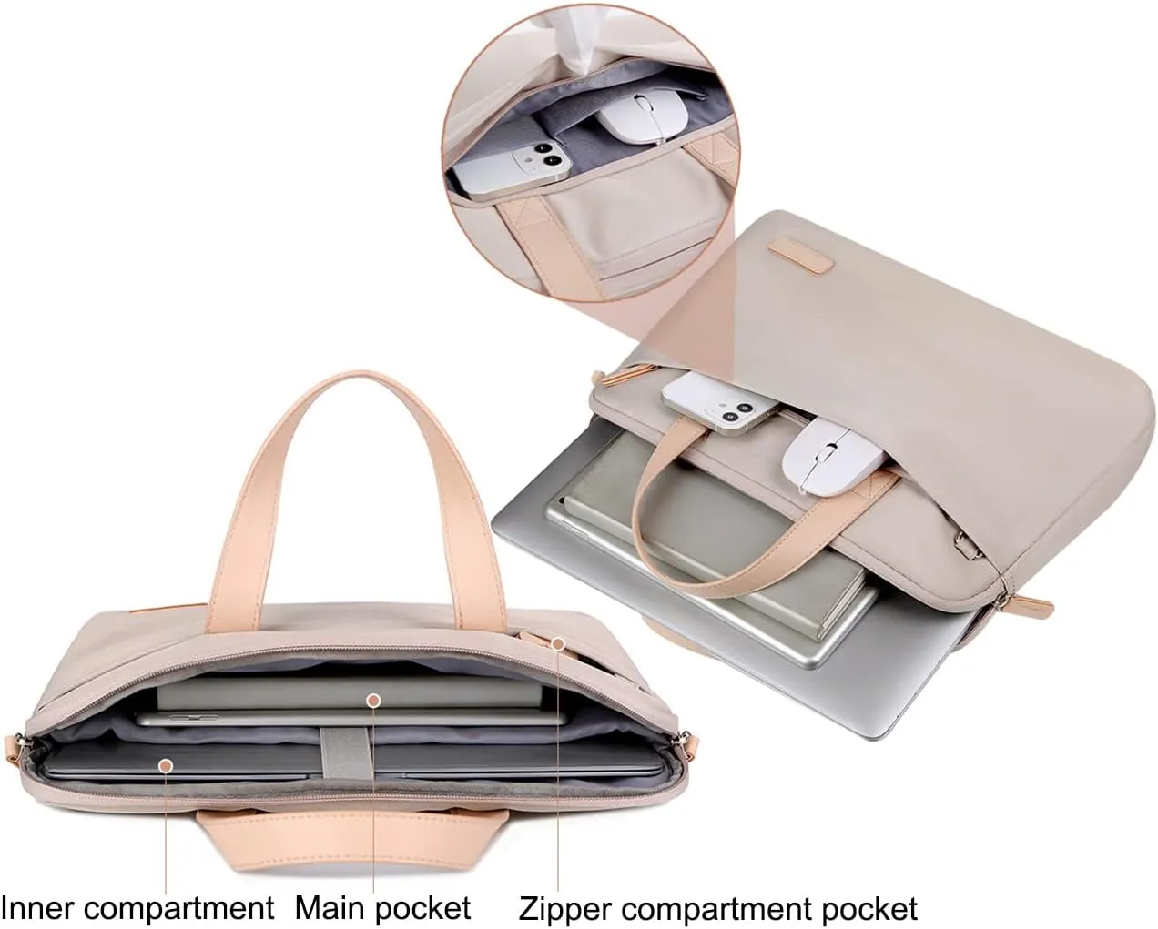 Laptop Briefcases Slim Computer Bag for Men Women Laptop Briefcase for Business Office Travel