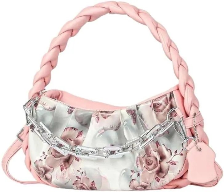 Large Capacity Cross-Body Bags Leisure Patchwork Shoulder Bag with Pocket Women Stylish Print Tote Bag Lady