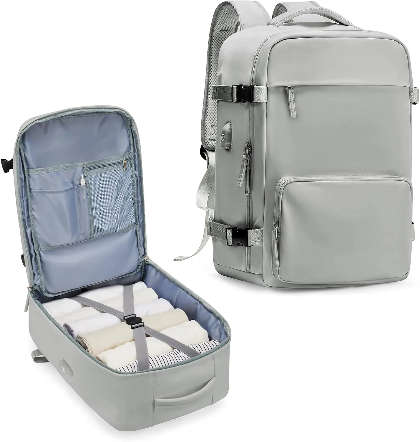 Large Travel Backpack for Women Men, Waterproof Carry on Backpack for Flight Approved, Mochila de Viaje Personal Item Luggage Backpacks with Shoce Compartment, Bulto de Viaje Tiktok Backpacks