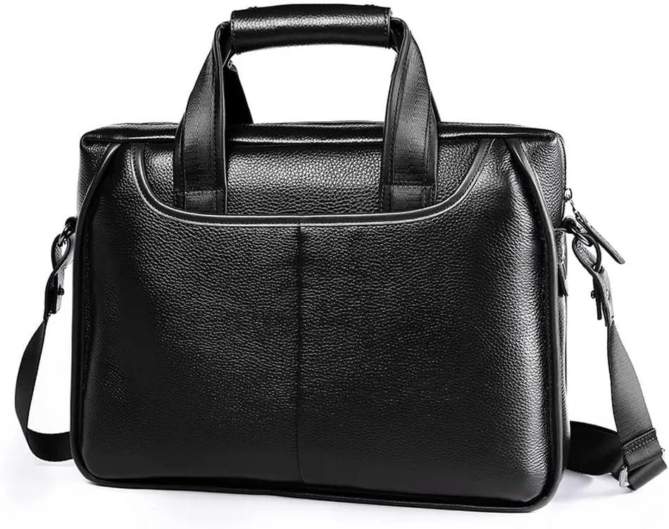 Leather Briefcases for Men Computer Bag Laptop Bag Retro Business Travel Messenger Bag for Men