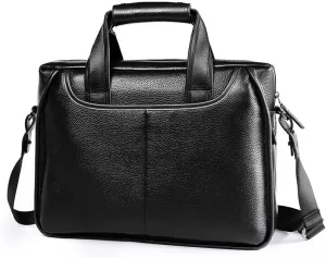 Leather Briefcases for Men Computer Bag Laptop Bag Retro Business Travel Messenger Bag for Men