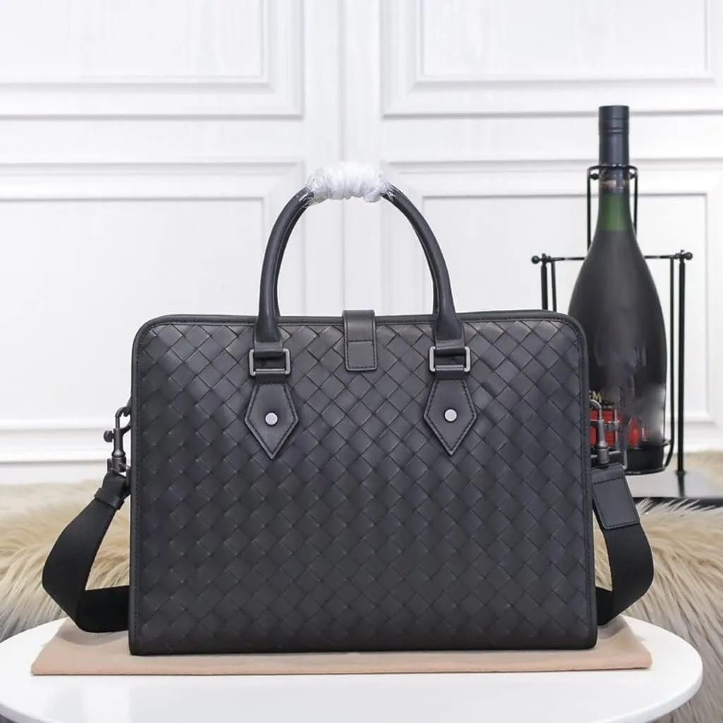 Leather Men's Briefcase Leather Business Handbag Leather Shoulder Messenger Bag Computer Bag (Color : A, Size : 39 * 30cm) (A 39 * 30cm)