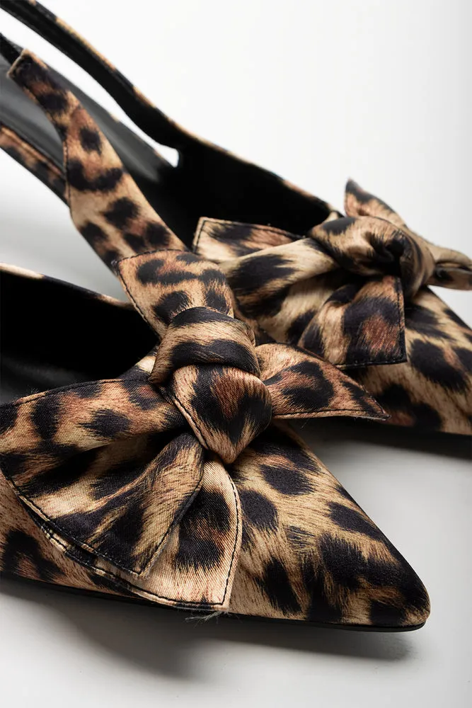 Leopard Print Sling Back Heels Multi