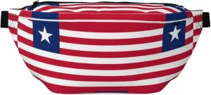 Liberian Flag Stylish Crossbody Waist Pack - Versatile And Compact Travel Pouch For Hands-Free Storage