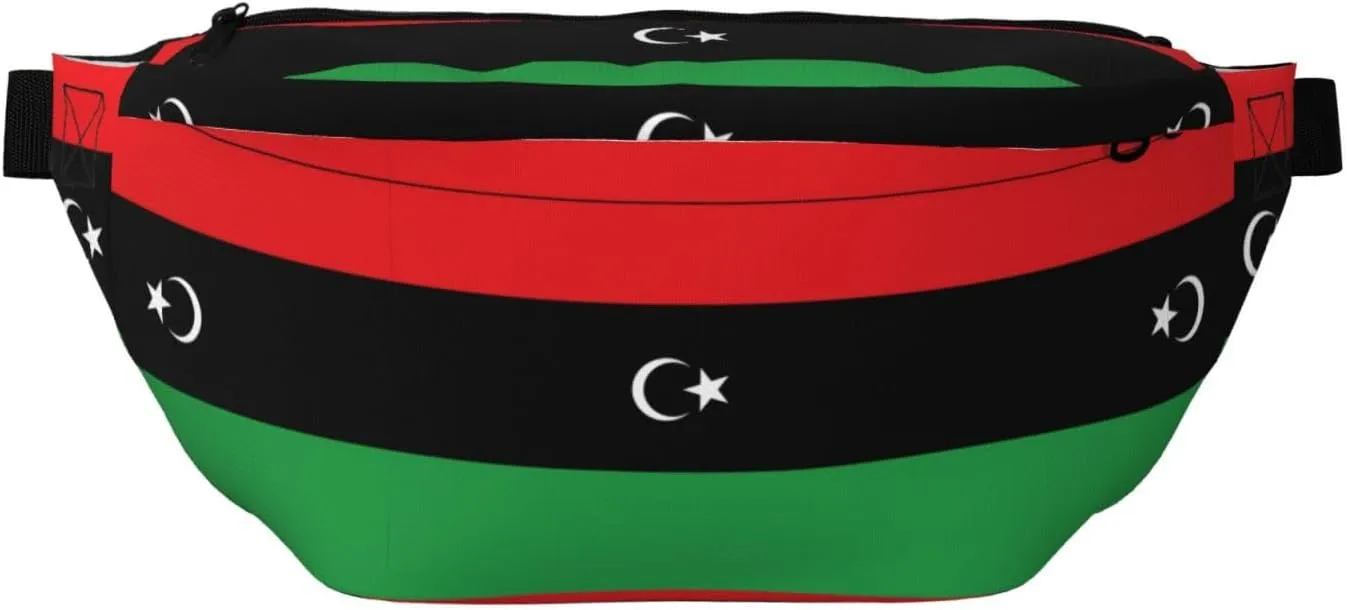 Libyan Flag Stylish Crossbody Waist Pack - Versatile And Compact Travel Pouch For Hands-Free Storage