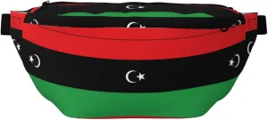 Libyan Flag Stylish Crossbody Waist Pack - Versatile And Compact Travel Pouch For Hands-Free Storage