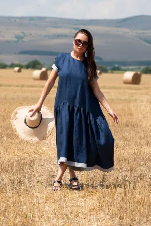 Linen Flounces Dress BRIANNA