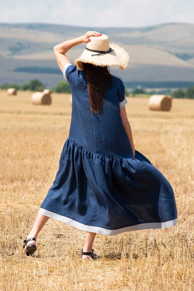Linen Flounces Dress BRIANNA