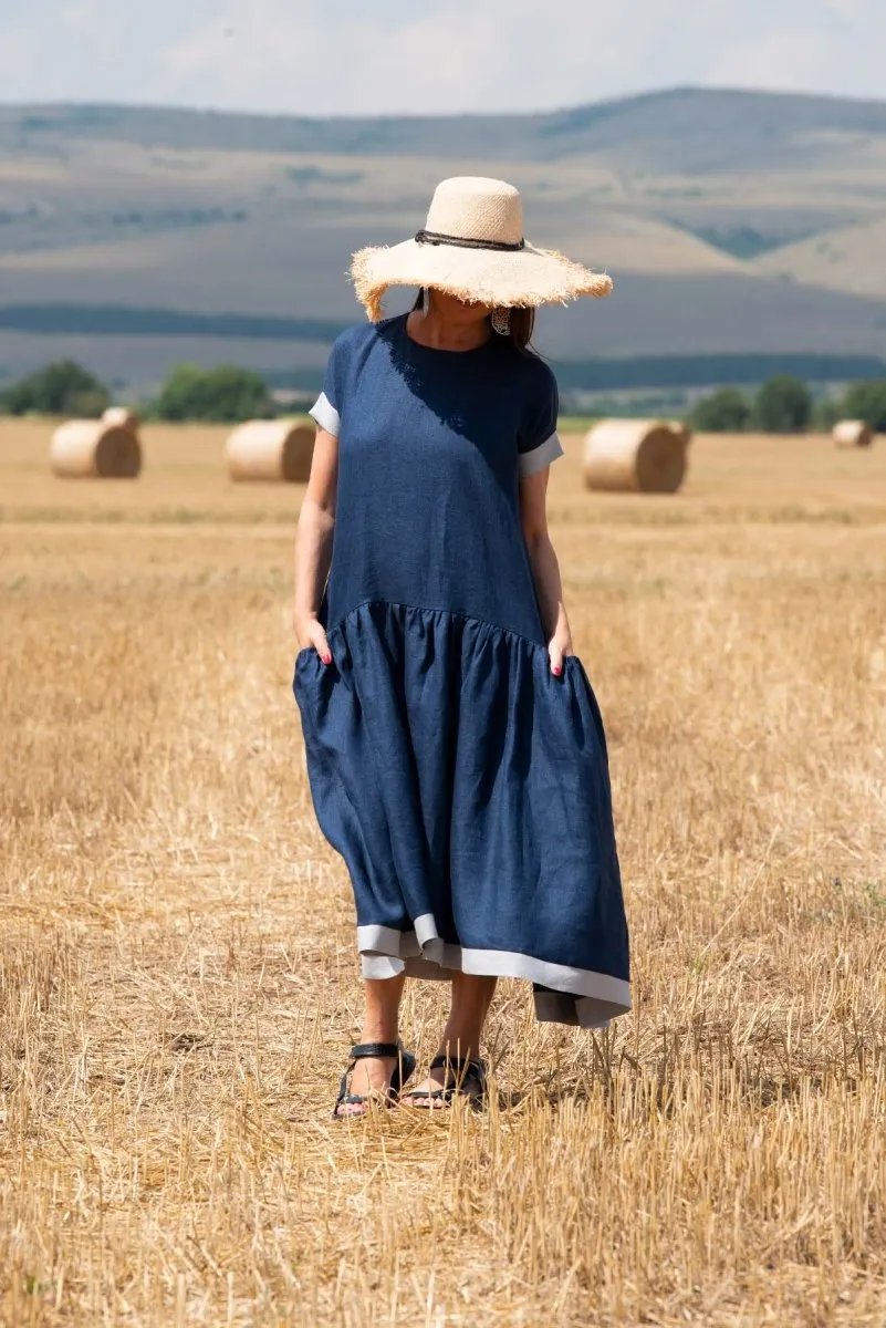 Linen Flounces Dress BRIANNA