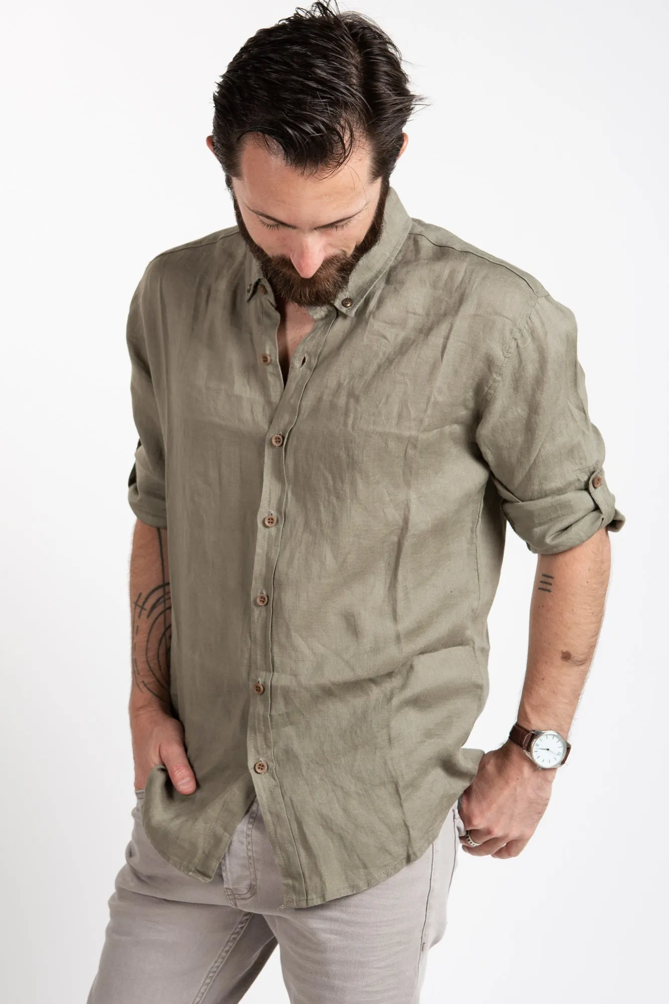 Linen Shirt - Sage