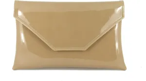 LONI Womens Stylish Large Envelope Patent Clutch Bag/Shoulder Bag Wedding Party Prom Bag