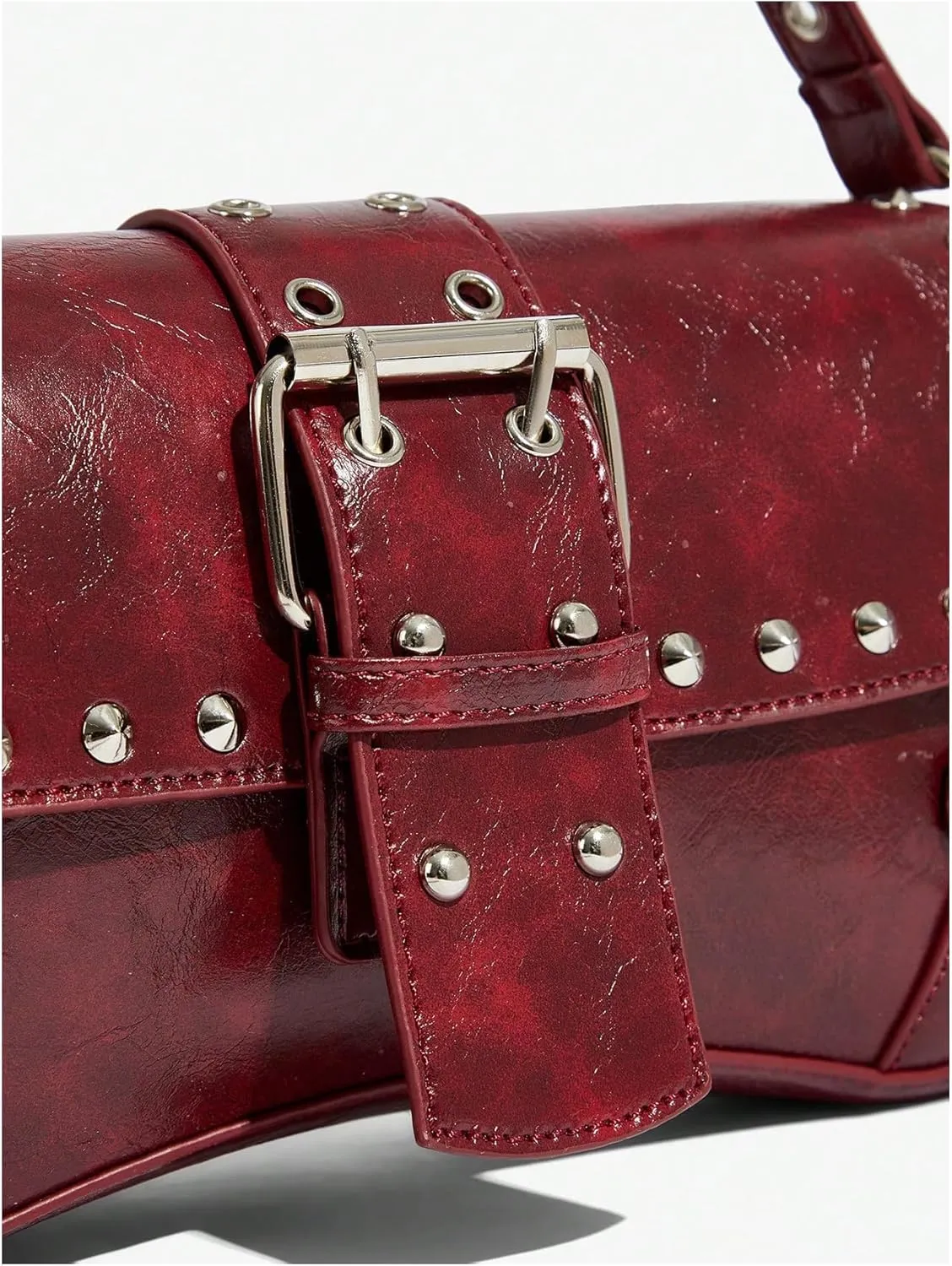 MakeMeChic Women's Shoulder Bags Y2K PU Leather Clutch Small Purse Hobo Bags