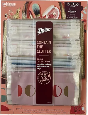 Makeup And Accessory Bags, Contain The Clutter, Use in Gym, Airport, Poolside, Desk, Date Night, Brushes, Lotion (15 Designs Bags) (Boho Collection)