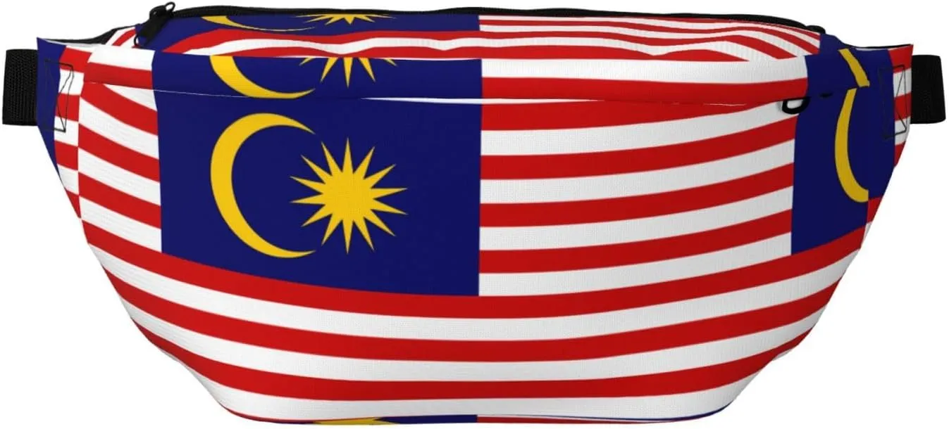 Malaysia Flag Stylish Crossbody Waist Pack - Versatile And Compact Travel Pouch For Hands-Free Storage