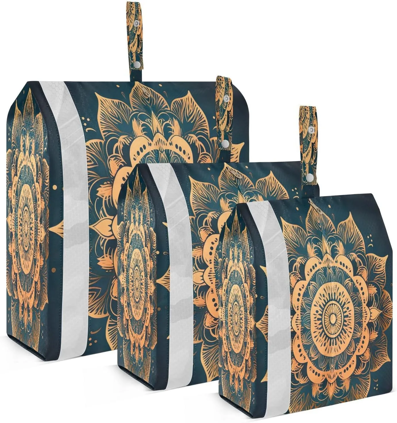 Mandala Black Boho Compression Packing Cubes Luggage Organizer Bags for Travel Suitcase Organizer for Women Travel Accessories