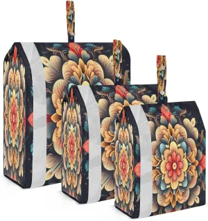 Mandala Florals Boho Compression Packing Cubes Suitcase Organizer Bags Set for Travel Cubes for Carry on Luggage
