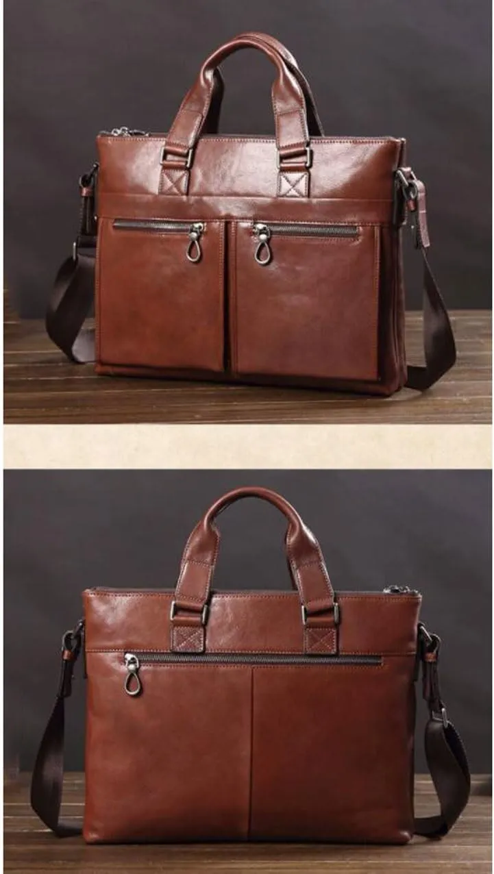 Mens Business Handbags Briefcases Messenger Shoulder Bags Leather Laptop Bags Luggage Carrying Cases