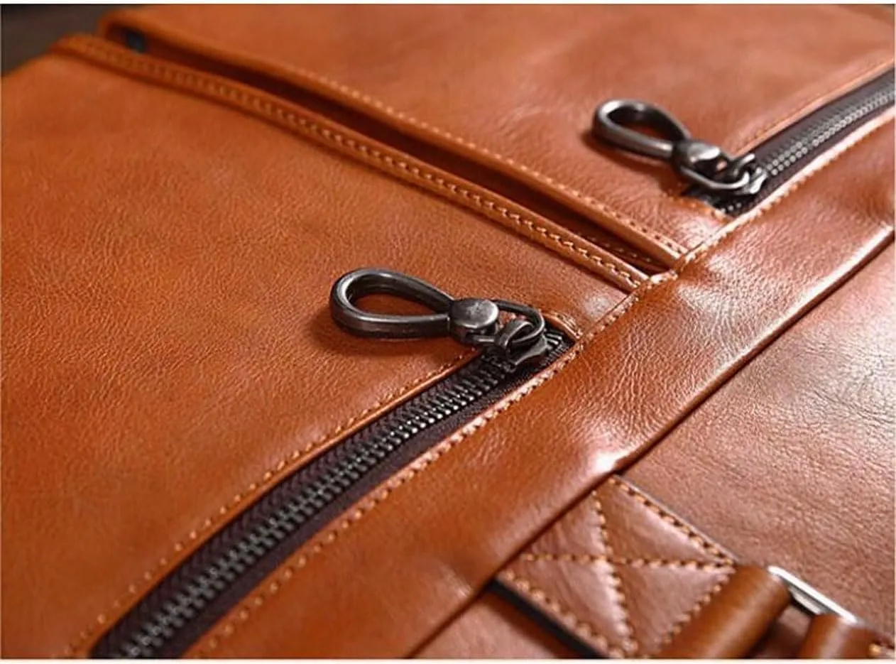 Mens Business Handbags Briefcases Messenger Shoulder Bags Leather Laptop Bags Luggage Carrying Cases