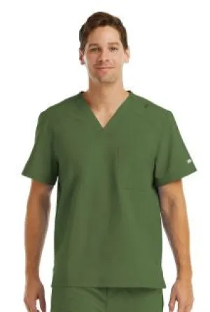 Mens Chest Pocket V-neck Top / Olive