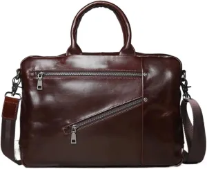 Mens Handbags Briefcases Laptop Bags Genuine Leather Messenger Shoulder Bags Computer Carrying Cases