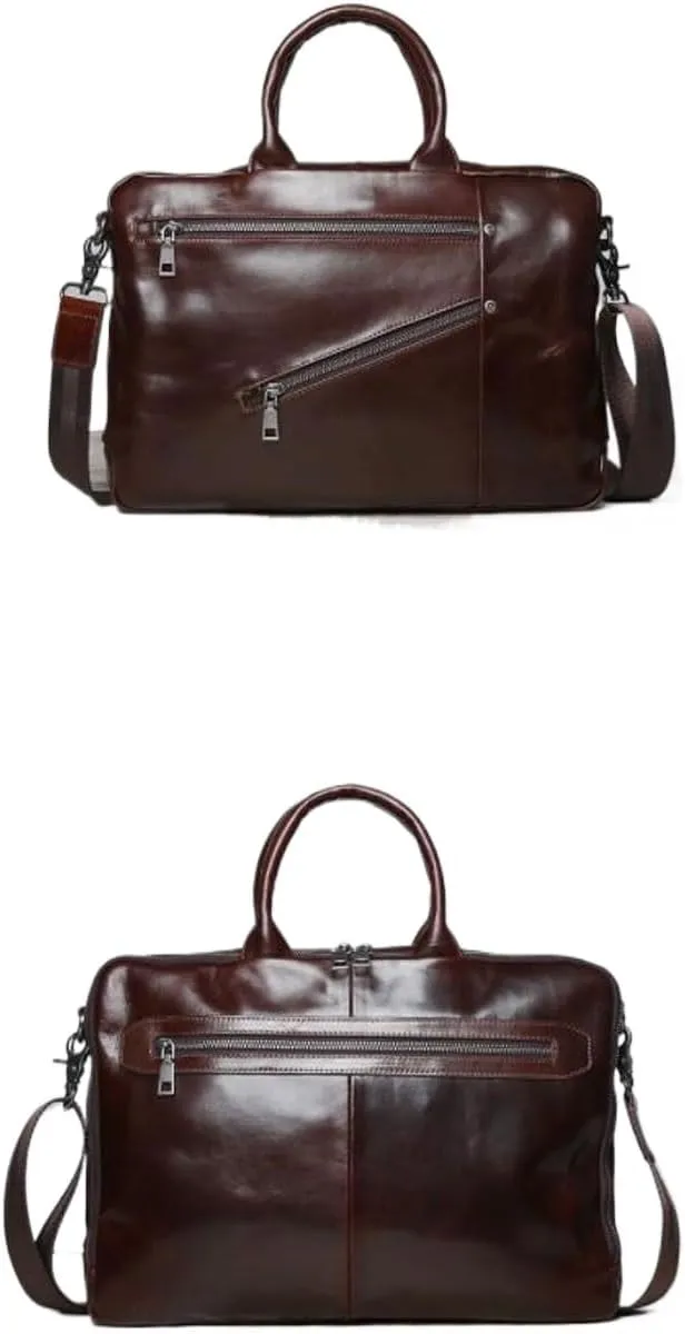 Mens Handbags Briefcases Laptop Bags Genuine Leather Messenger Shoulder Bags Computer Carrying Cases