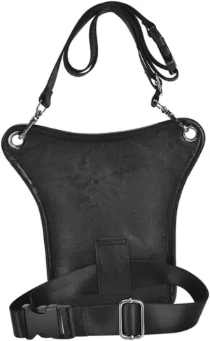 Men's Leg Bags Retro Punk Waist Bag Cycling Bags Waist Bags Leather Waist Pack for Outdoor Bike Motorcycle Hiking Black Fanny Pack