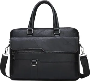 Men's Shoulder Bag Crossbody Bag Large Capacity PU Retro Briefcase Multifunctional Leather Guitar Straps for Handbags