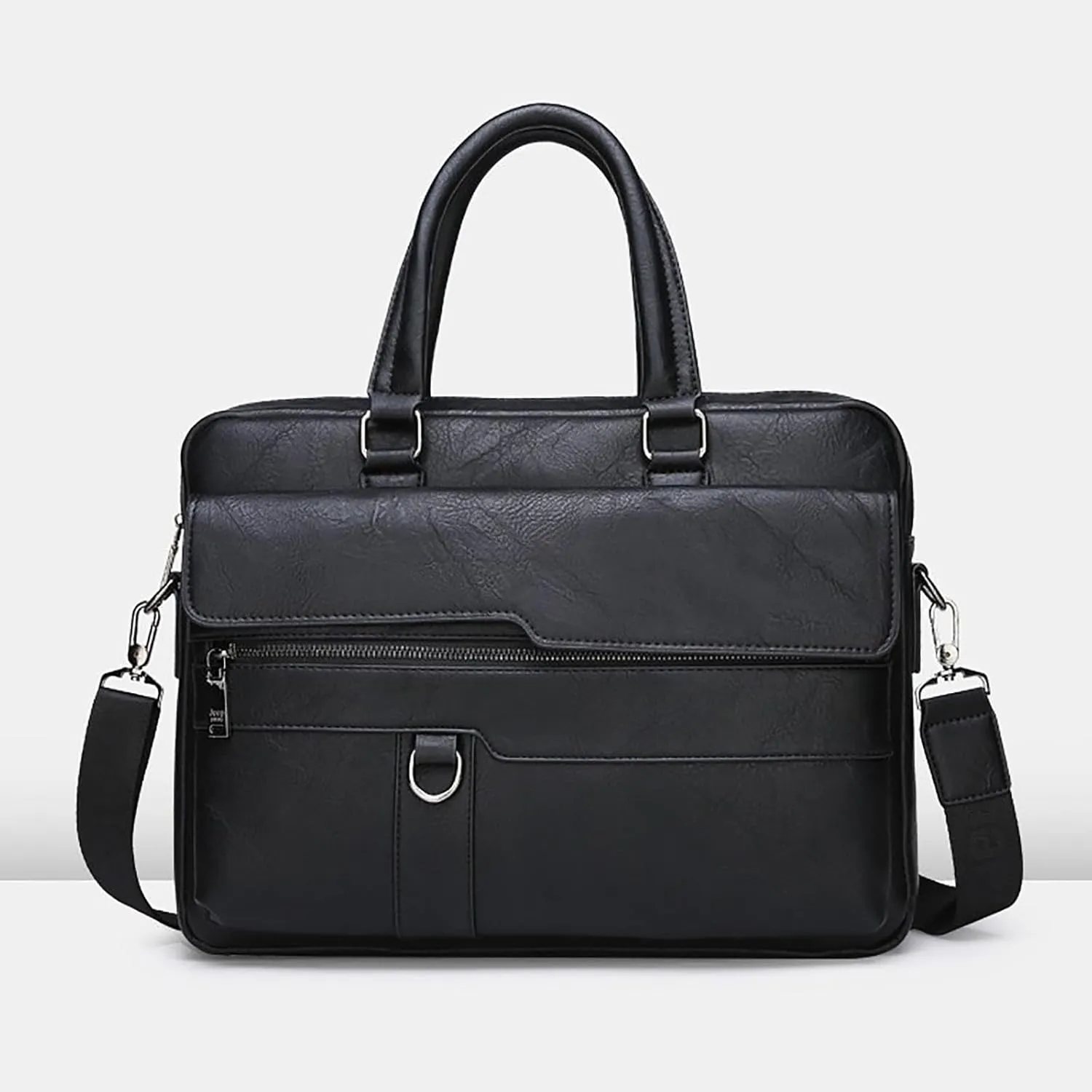 Men's Shoulder Bag Crossbody Bag Large Capacity PU Retro Briefcase Multifunctional Leather Guitar Straps for Handbags