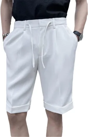 Men's Summer Leisure Shorts Slim Fit Business Suit Shorts Black White Grey Khaki