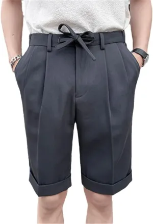 Men's Summer Leisure Shorts Slim Fit Business Suit Shorts Black White Grey Khaki