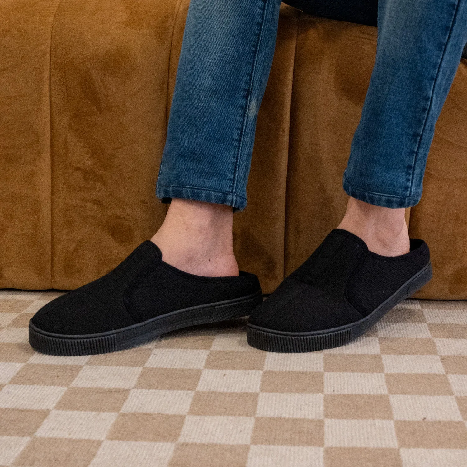 Men's Textured Knit Kai Clog Slippers with Gel-Infused Memory Foam