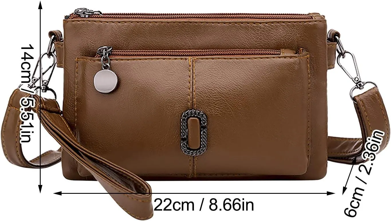 Messenger Bag Fashion Mobile Phone Change Small Square Bag Large Capacity Mobile Phone Bags Vintage (Purple, One Size)