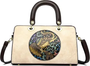 Messenger Top-Handle Bags for Women PU Leather Crossbody Purses Elephant Pattern Handbags Tote Satchel Shoulder Bagsbag980OWOISS